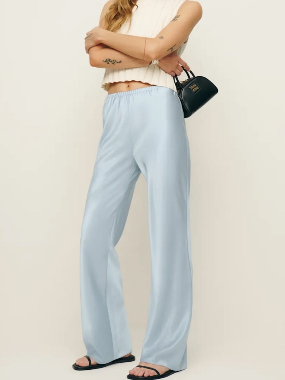 Reformation 🦋 Gale Satin Mid rise Bias Pants